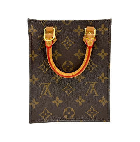 [Used] LOUIS VUITTON Monogram Petit Sac Plat M81295 IC tag Gold hardware 2way handbag Used (LOUIS VUITTON,monogram,petit sacpla,canvas,gold,shourderbag,handbag,used)