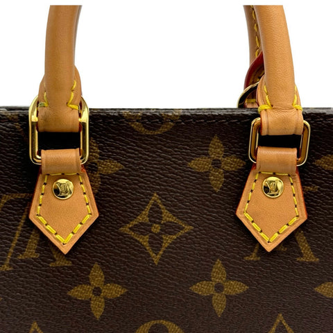 [Used] LOUIS VUITTON Monogram Petit Sac Plat M81295 IC tag Gold hardware 2way handbag Used (LOUIS VUITTON,monogram,petit sacpla,canvas,gold,shourderbag,handbag,used)