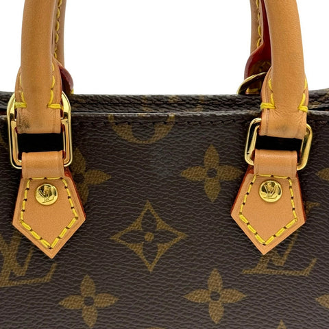 [Used] LOUIS VUITTON Monogram Petit Sac Plat M81295 IC tag Gold hardware 2way handbag Used (LOUIS VUITTON,monogram,petit sacpla,canvas,gold,shourderbag,handbag,used)