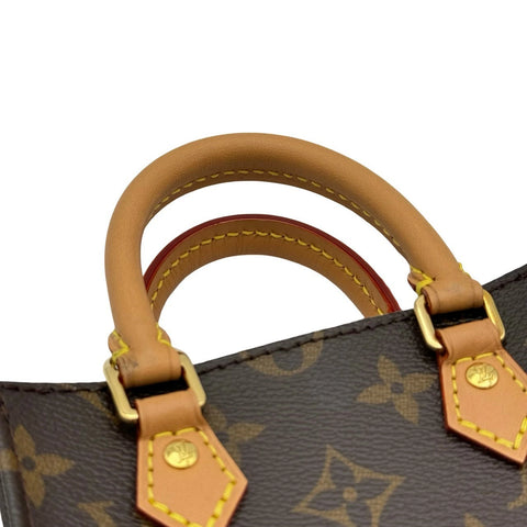 [Used] LOUIS VUITTON Monogram Petit Sac Plat M81295 IC tag Gold hardware 2way handbag Used (LOUIS VUITTON,monogram,petit sacpla,canvas,gold,shourderbag,handbag,used)