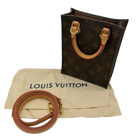 [Used] LOUIS VUITTON Monogram Petit Sac Plat M81295 IC tag Gold hardware 2way handbag Used (LOUIS VUITTON,monogram,petit sacpla,canvas,gold,shourderbag,handbag,used)