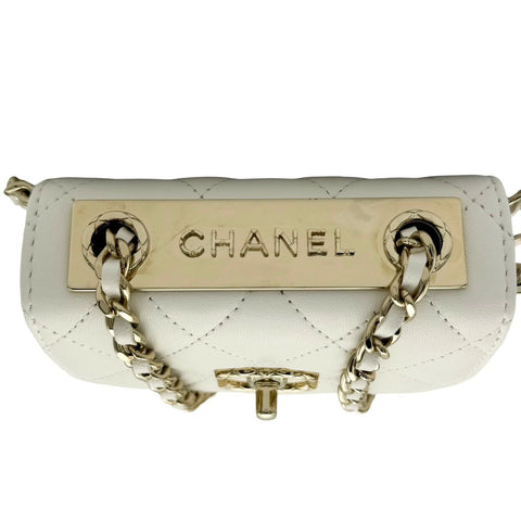 【中古】 CHANEL シャネル マトラッセ チェーン ショルダーバッグ ホワイト ラムスキン ホワイト系 ゴールド金具 ランダム番(2021年～) 中古品 (CHANEL,matelasse,white,chain,shourderbag,rambskin,gold,used)