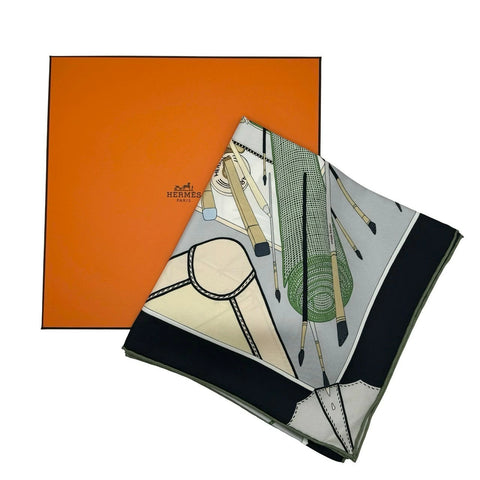 [Brand new, unused] Hermes SCARF Carre 90 "Bagage a Man" H004119S01 100% silk Women's gift present