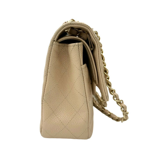 【中古】 CHANEL シャネル マトラッセ25 チェーン ショルダーバッグ ベージュ キャビアスキン ベージュ系 ゴールド金具 18番台(2013～2014年) ブランドバッグ ショルダーバッグ 中古品 (CHANEL,matelasse,beige,caviaskin,gold,shourderbag,used)