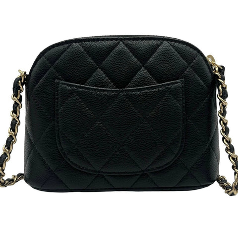 【中古】 CHANEL シャネル マトラッセ チェーン ショルダーバッグ ブラック キャビアスキン ゴールド金具 ランダム番(2021年～) 中古品 (CHANEL,matelasse,chain,shourderbag,caviaskin,black,gold,used)