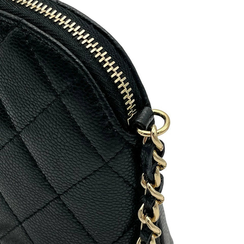 【中古】 CHANEL シャネル マトラッセ チェーン ショルダーバッグ ブラック キャビアスキン ゴールド金具 ランダム番(2021年～) 中古品 (CHANEL,matelasse,chain,shourderbag,caviaskin,black,gold,used)