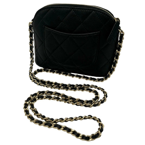 【中古】 CHANEL シャネル マトラッセ チェーン ショルダーバッグ ブラック キャビアスキン ゴールド金具 ランダム番(2021年～) 中古品 (CHANEL,matelasse,chain,shourderbag,caviaskin,black,gold,used)