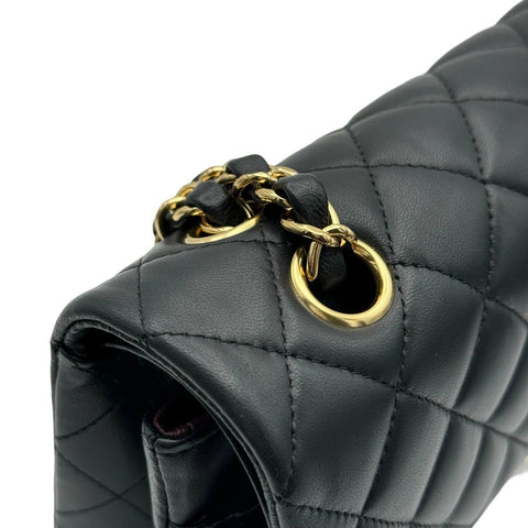 【中古】 CHANEL シャネル マトラッセ チェーンショルダーバッグ ブラック ブラック系 ラムスキン ゴールド金具 27番台(2018～2019年) ブランドバッグ ショルダーバッグ 中古品 レディース (CHANEL,Matelasse,Black,Lambskin,gold,Shoulderbag,used)