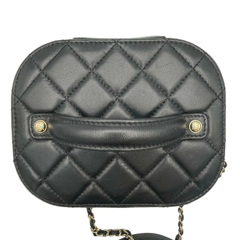 【中古】 CHANEL シャネル ビジュー ココ 2way バニティバッグ ブラック ブラック系 ラムスキン ゴールド金具 30番台(2020年) ブランドバッグ ショルダーバッグ 中古品 レディース (CHANEL,Bijou,Black,lambskin,gold,Vanitybag,Shoulderbag,used)