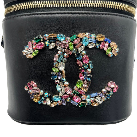 【中古】 CHANEL シャネル ビジュー ココ 2way バニティバッグ ブラック ブラック系 ラムスキン ゴールド金具 30番台(2020年) ブランドバッグ ショルダーバッグ 中古品 レディース (CHANEL,Bijou,Black,lambskin,gold,Vanitybag,Shoulderbag,used)