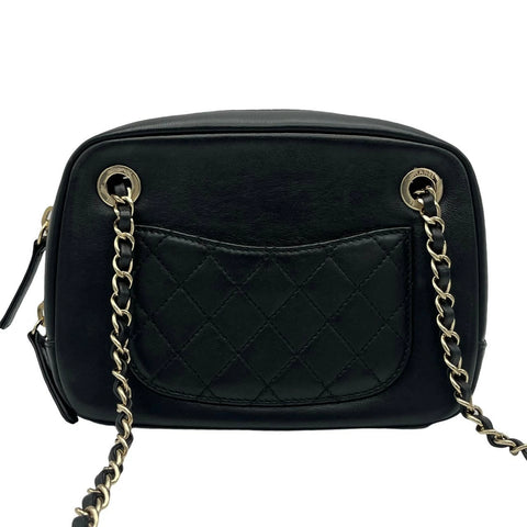 【中古】 CHANEL シャネル ビジュー チェーンショルダーバッグ ブラック ブラック系 ラムスキン シルバー金具 30番台(2020年) ブランドバッグ ショルダーバッグ 中古品 レディース (CHANEL,Bijou,Black,lambskin,silver,shoulderbag,used)