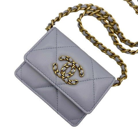 [Used] CHANEL Chanel Matelasse Chain Coin Purse Purple Lambskin Gold Hardware 31 Series (2021) Branded Accessories Coin Case (CHANEL, matelasse, coin purse, lambskin, purple, coincase, gold, used)