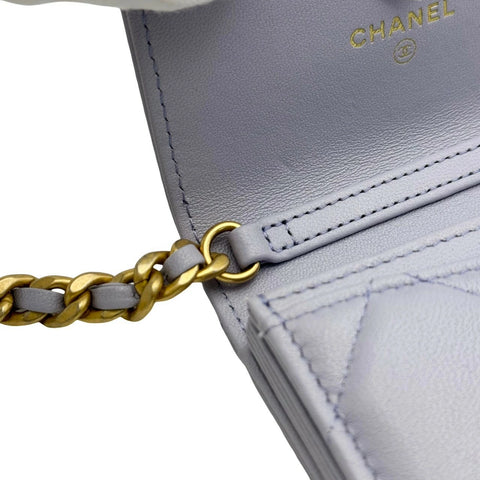 【中古】 CHANEL シャネル マトラッセ チェーン コインパース パープル ラムスキン ゴールド金具 31番台(2021年) ブランド小物 コインケース (CHANEL,matelasse,coin purse,lambskin,purple,coincase,gold,used)