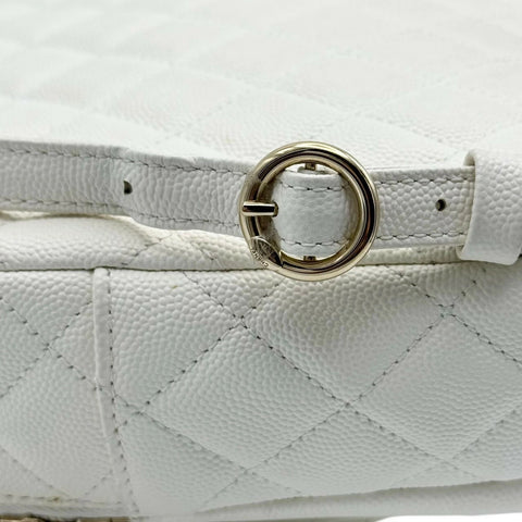 [Used] CHANEL Chanel Matelasse Backpack White Caviar Skin White Gold Hardware 26th Series (2018) Brand Bag Backpack Used (CHANEL, matelasse, white, caviaskin, gold, backpack, used)