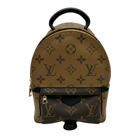 【中古】 LOUIS VUITTON ルイヴィトン モノグラムリバース パームスプリングミニ バックパック M44872 ゴールド金具 リュック 中古品 (LOUIS VUITTON,monogram reverse,parmspring,mini,monogramcanvas,gold,backpack,used)