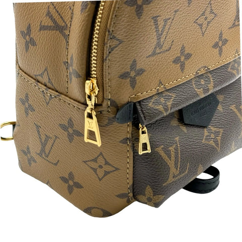 【中古】 LOUIS VUITTON ルイヴィトン モノグラムリバース パームスプリングミニ バックパック M44872 ゴールド金具 リュック 中古品 (LOUIS VUITTON,monogram reverse,parmspring,mini,monogramcanvas,gold,backpack,used)