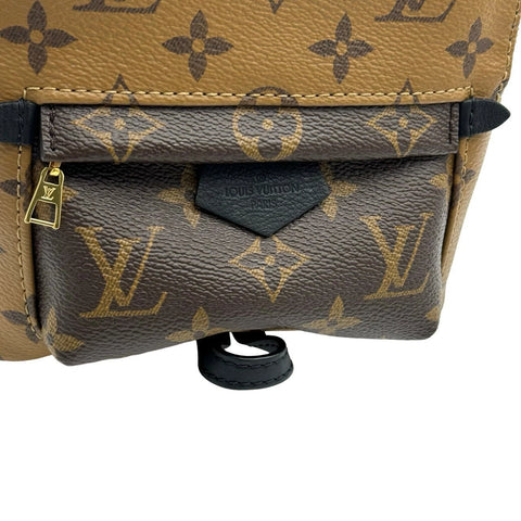 【中古】 LOUIS VUITTON ルイヴィトン モノグラムリバース パームスプリングミニ バックパック M44872 ゴールド金具 リュック 中古品 (LOUIS VUITTON,monogram reverse,parmspring,mini,monogramcanvas,gold,backpack,used)