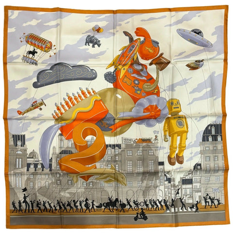 【新品未使用】 Hermes エルメス SCARF スカーフ カレ90 《エルメス・パラード》 H004150S08 シルク100％ レディース ギフト プレゼント