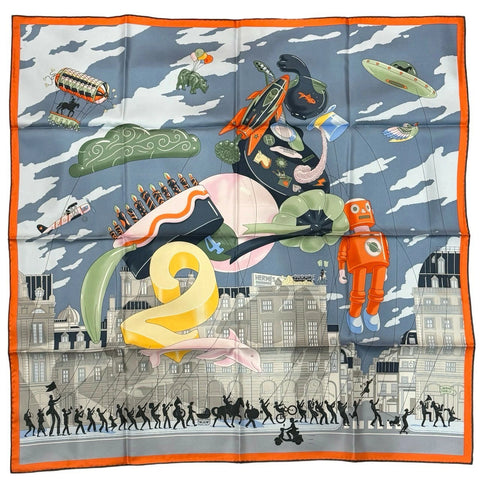 【新品未使用】 Hermes エルメス SCARF スカーフ カレ90 《エルメス・パラード》 H004150S03 シルク100％ レディース ギフト プレゼント