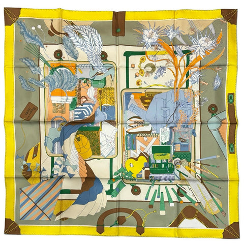 [Brand new, unused] Hermes SCARF Carre 90 "Bagage a Man" H004119S03 100% silk Women's gift present