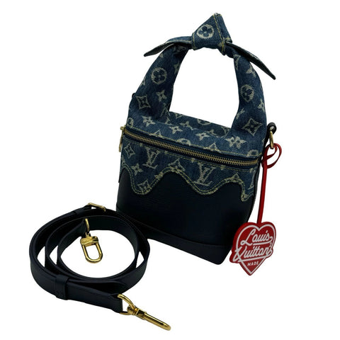 【中古】 LOUIS VUITTON ルイヴィトン ジャパニーズクルーザー M45970 ICチップ デニム×トリヨンレザー ゴールド金具 2way ハンドバッグ 中古品 (LOUIS VUITTON,japanese cruiser,denim,taurillonlether,ic,gold,shourderbag,hanndobag,used)