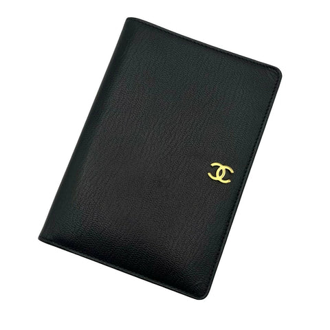 【中古】 CHANEL シャネル ココマーク ウォレット ブラック カーフスキン ゴールド金具 7******(2002年～2003年) ブランド財布 中古品