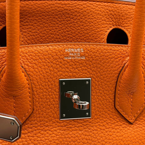 【中古】 Hermes エルメス バーキン30 オレンジ トリヨンクレマンス オレンジ系 シルバー金具 □M刻(2009年) ブランドバッグ ハンドバッグ バッグ  中古品 レディース (HERMES,BIRKIN30,orange,clemence,silver,handbag,used)