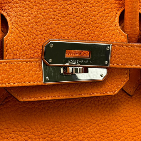 【中古】 Hermes エルメス バーキン30 オレンジ トリヨンクレマンス オレンジ系 シルバー金具 □M刻(2009年) ブランドバッグ ハンドバッグ バッグ  中古品 レディース (HERMES,BIRKIN30,orange,clemence,silver,handbag,used)