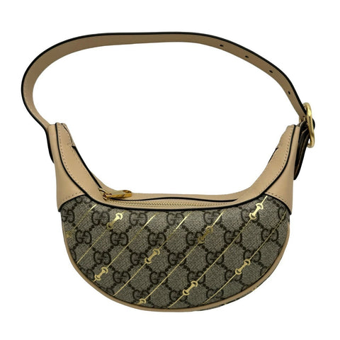 【中古】 GUCCI グッチ GGキャンバス スプリーム ホースビット ショルダーバッグ ゴールド金具 ベージュ 中古品 (GUCCI,GG,canvas,supreme,hosebit,gold,beige,shoulderbag,used)