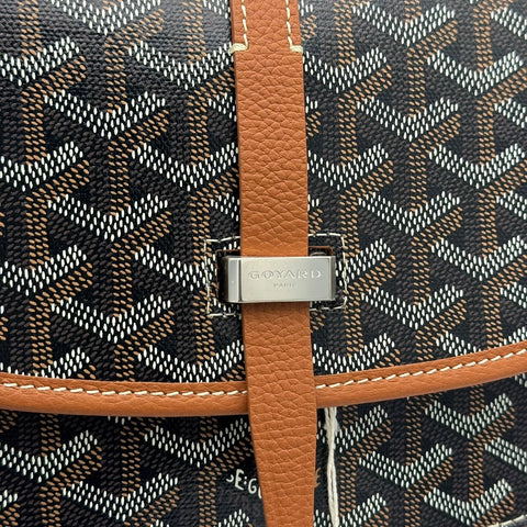 【中古】 GOYARD ゴヤール ベルヴェデーレPM ブラック×ブラウン キャンバス×カーフスキン ショルダーバッグ シルバー金具 ブランドバッグ 中古品 (GOYARD,belvedere,pm,black,brown,canvas,calfskin,silver,shourderbag,used)