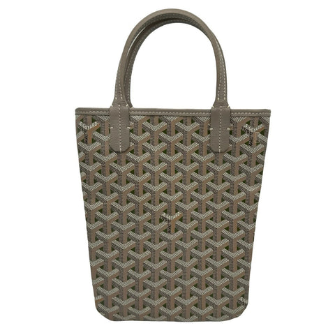 【中古】 GOYARD ゴヤール ポワティエ クレールヴォア カーキ キャンバス×レザー 2way ハンドバッグ シルバー金具 ブランドバッグ 中古品 (GOYARD,sacpoitiers,clairevoie,khaki,canvas,lether,silver,2way,handbag,shourderbag,used)