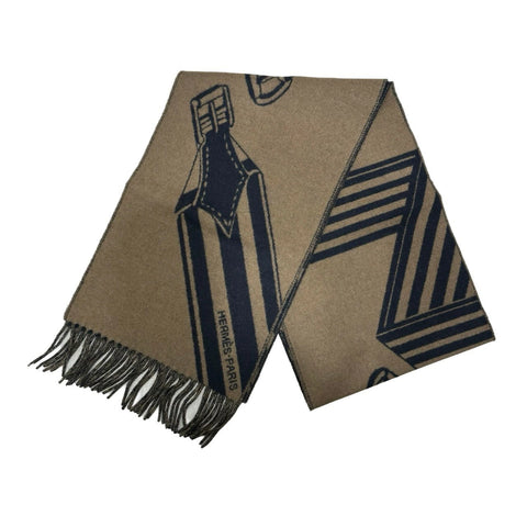 [Brand new, unused] Hermès cashmere scarf "Zigzag Sangle" H394808T07 100% cashmere 25cm x 170cm scarf Hermes scarf present gift