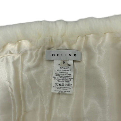 [Used] CELINE Scarf White 100% Rabbit Branded Accessories Clothing Scarf Used (CELINE, muffler, white, rabbit 100%, used)