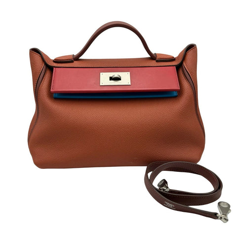 [Used] Hermès Vanquatre 24/24 29 Brick Rouge H Rouge Piment Bleu Frida Togo Swift Silver Hardware Z Engraved (2021) 2-way Bag Used (HERMES, vanquatre, multicolor, togo, swift, silver, handbag, shoulder bag, used)