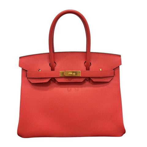 【中古】 Hermès エルメス バーキン30 ローズジャイプール レッド系 エプソン ゴールド金具 C刻(2018年) ブランドバッグ ハンドバッグ バッグ  中古品 レディース (HERMES,BIRKIN30,rosejaipur,epson,gold,handbag,used)