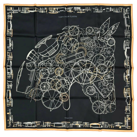 [Brand new, unused] Hermès SCARF Carré 90 "Complication Equestre" H004148S 08 2024 Fall/Winter Collection 100% Silk Women's Gift Present