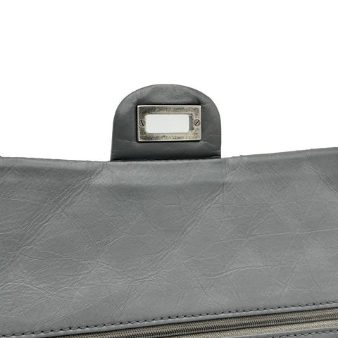 [Used] CHANEL Chanel Matelasse 2.55 Chain Shoulder Bag Grey Calf Leather Silver Hardware 12 Series (2008-2009) Brand Bag Used (CHANEL, matelasse, 2.55, calf, leather, grey, silver, chain, shourder, bag, used)