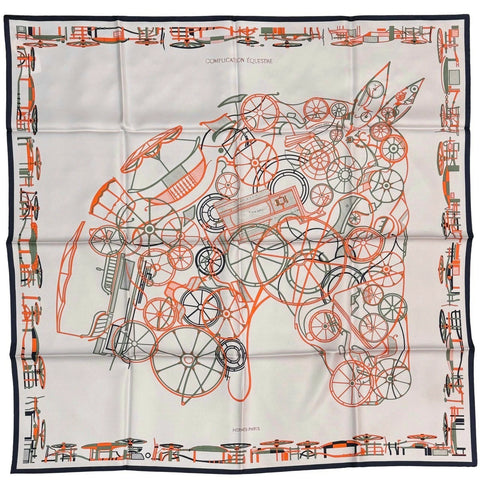 [Brand new, unused] Hermès SCARF Carre 90 "Complication Equestre" H004148S05 100% silk Women's gift present