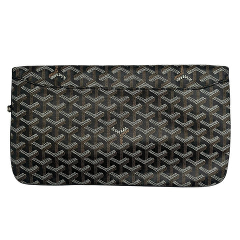 [Used] GOYARD Saint Marie MM Black PVC x Leather Clutch Bag Silver Hardware Brand Bag Used (GOYARD, sainte marie, mm, black, pvc, leather, silver, clutchbag, used)