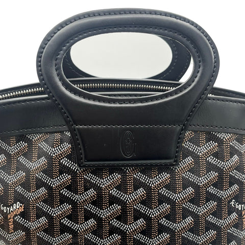 【中古】 GOYARD ゴヤール ベルーガPM ブラック キャンバス×カーフスキン ハンドバッグ シルバー金具 ブランドバッグ 中古品 (GOYARD,beluga,pm,black,canvas,calfskin,silver,handbag,used)