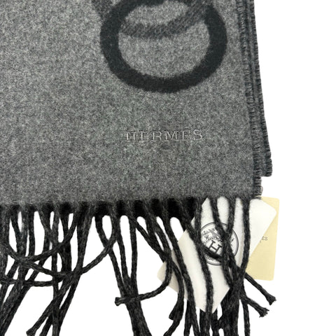 【新品未使用】 Hermes エルメス カシミヤマフラー《エニー・モール》 マフラー フランネル/グリ・シネ・クレール カシミヤ100% 新品未使用