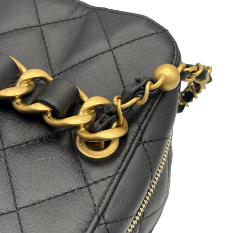 【中古】 CHANEL シャネル VANITYBAG  バニティバッグ ブラック カーフスキン ブランドバッグ ショルダーバッグ 中古品
