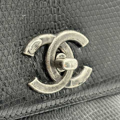 【中古】 CHANEL シャネル COCO HANDLE BAG ココハンドル ショルダーバッグ 21番台(2016年) ブラック リザード USED USED バッグ