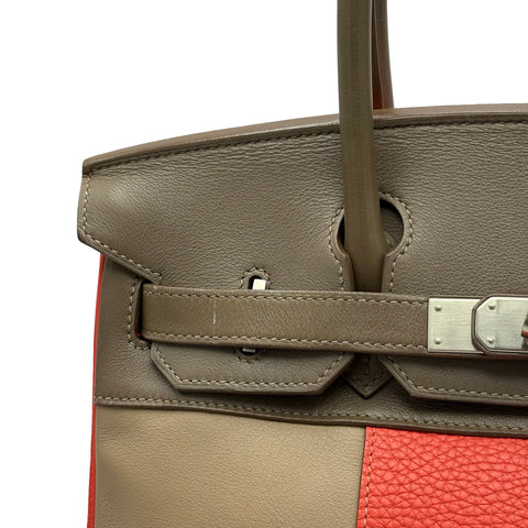 【中古】 Hermès エルメス バーキン30 カザック マルチカラー クレマンス×スイフト シルバー金具 □P刻(2012年) ブランドバッグ ハンドバッグ バッグ  中古品 レディース