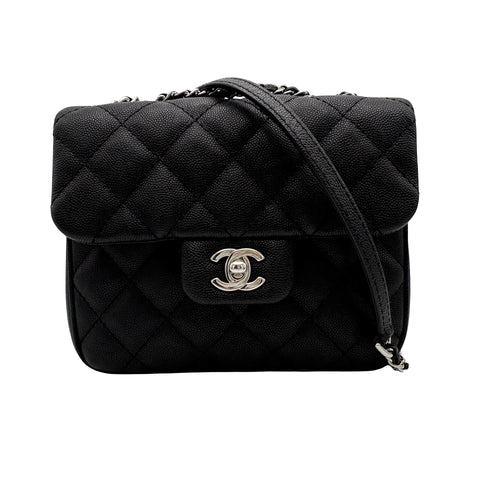 【美品】 CHANEL シャネル MATELASSE SHOULDERBAG マトラッセチェーンショルダーバッグ ショルダーバッグ 25番台(2017-2018年) ブラック キャビアスキン 中古 USED バッグ