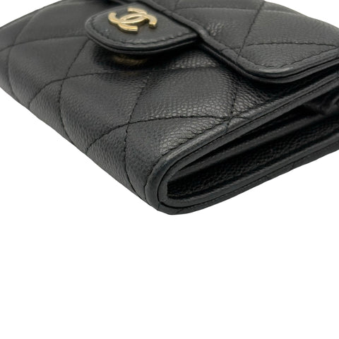 【中古】 CHANEL シャネル MATELASSE CHAIN WALLET マトラッセチェーンウォレット チェーンウォレット ランダム番(2021年～) ブラック キャビアスキン 中古 USED バッグ