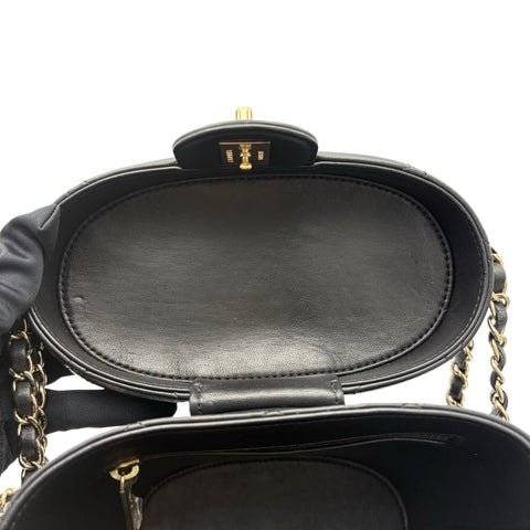 【中古】 CHANEL シャネル バニティチェーンショルダーバッグ  ブラック ラムスキン ランダム番(2021～年) ブランドバッグ ショルダーバッグ  中古品 レディース