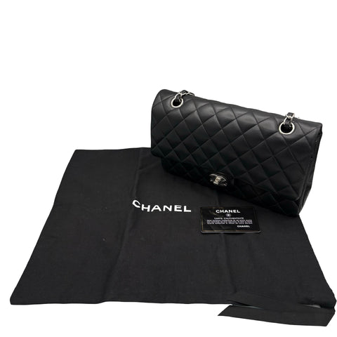 【中古】 CHANEL シャネル 11.12 SHOULDER BAG 11.12 ダブルフラップ マトラッセ ショルダーバッグ 29番台(2019-2020年) ブラック ラムスキン 中古 USED バッグ