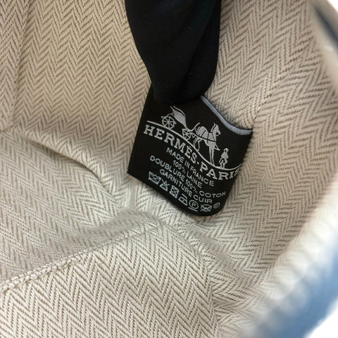 【美品】 Hermes エルメス BRIDE A BRAC PM ブリッドアブラックPM ハンドバッグ カーキ/ブルー コットンキャンバス 中古 USED バッグ