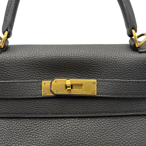 【中古】 Hermes エルメス KELLY28 ケリー28 ハンドバッグ T刻印(2015年) ブラック トゴ 中古 USED バッグ